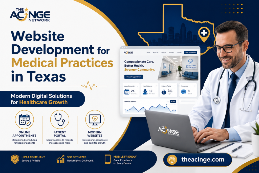 Website development for medical practices in Texas helping healthcare providers improve patient engagement and online accessibility
