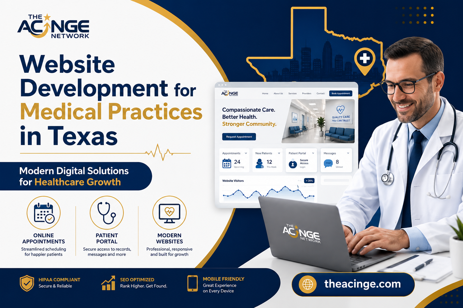 Website development for medical practices in Texas helping healthcare providers improve patient engagement and online accessibility